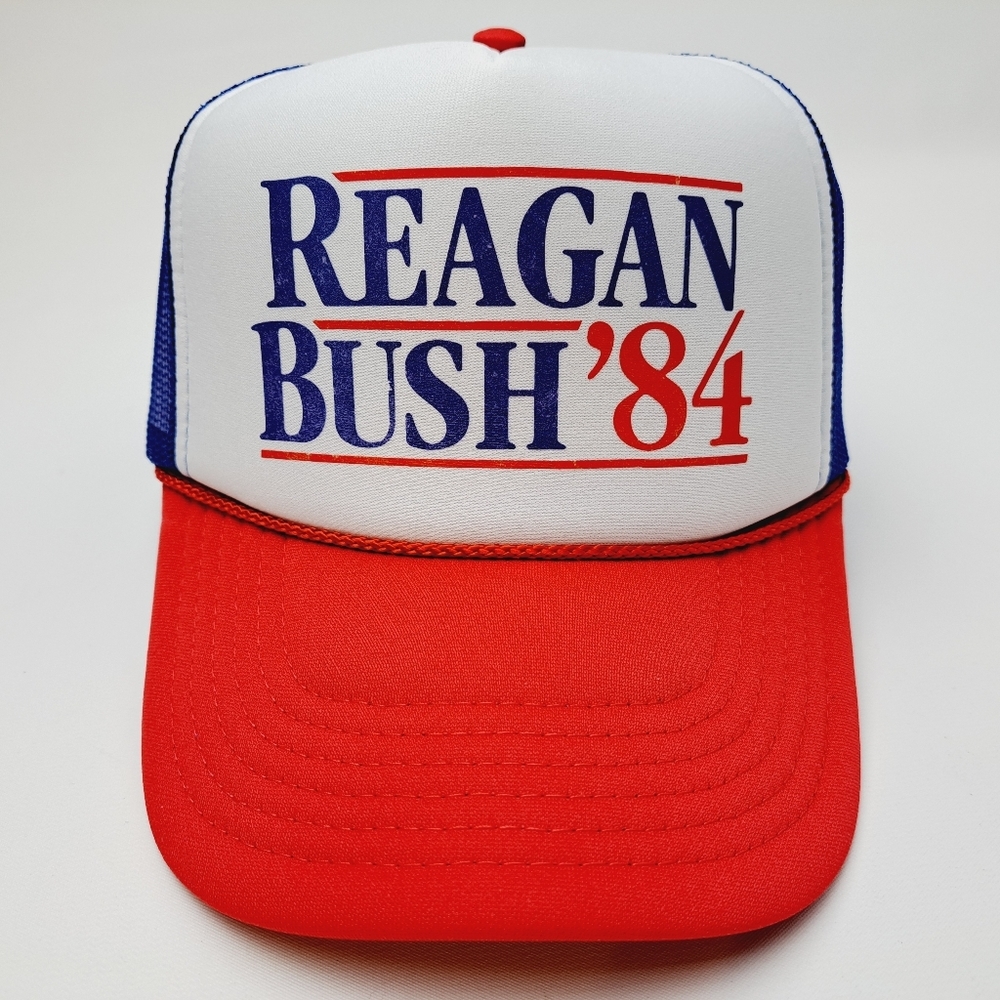 Reagan Bush '84 Red, White & Blue Trucker Hat